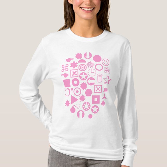 Camiseta Abstrato Dingbat - Rosa (Frente)