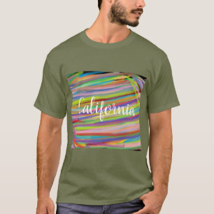 Camiseta Abstrato do arco-íris da Califórnia rodopia com 