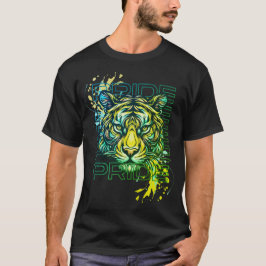 Camiseta Abstrato do Orgulho Tiger reproduz arte moderna