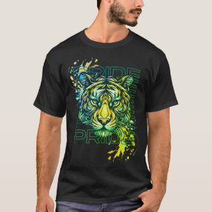 Camiseta Abstrato do Orgulho Tiger reproduz arte moderna