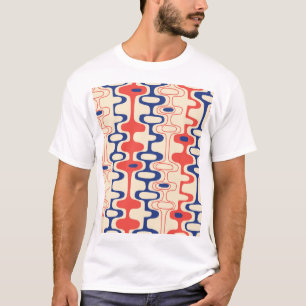 Camiseta abstrato do século médio: design sem costura moder