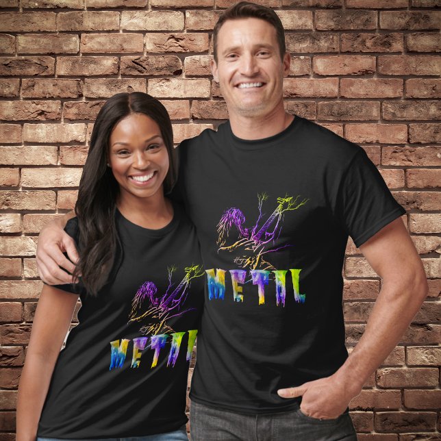 Camiseta ABSTRATO do tocador de guitarra de música METAL (Criador carregado)