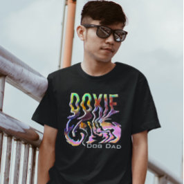 Camiseta Abstrato Doxie Dog Pai Neon Grunge