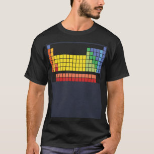 Camiseta Abstrato e mesa periódica colorida