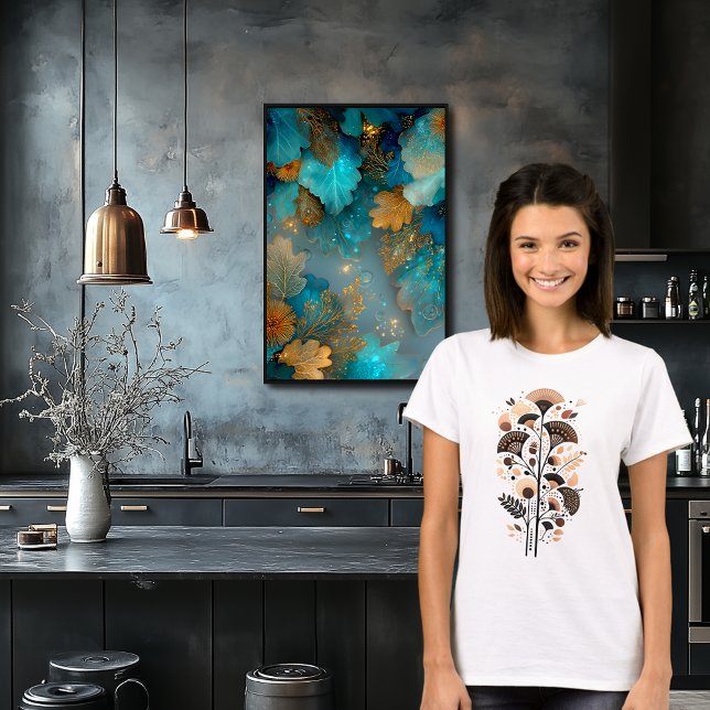 Camiseta Abstrato Elegant Floral Buquê Art (Criador carregado)
