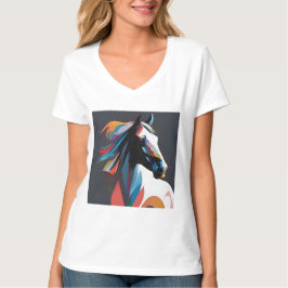 Camiseta Abstrato Equestrian Horse Mustang Pony Bronco Colt
