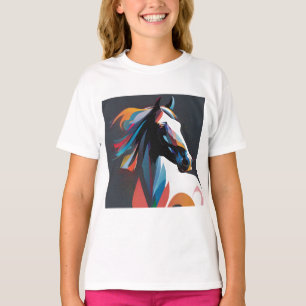 Camiseta Abstrato Equestrian Horse Mustang Pony Bronco Colt