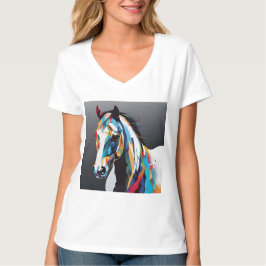 Camiseta Abstrato Equestrian Horse Mustang Pony Bronco Colt