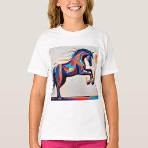 Camiseta Abstrato Equestrian Horse Mustang Pony Bronco Colt