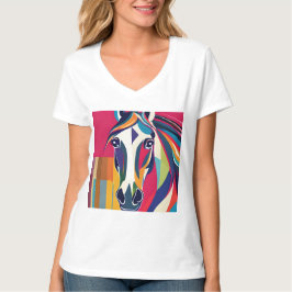 Camiseta Abstrato Equestrian Horse Mustang Pony Bronco Colt