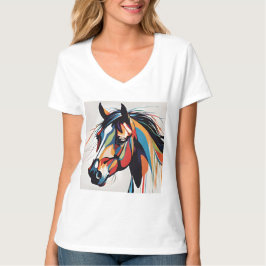 Camiseta Abstrato Equestrian Horse Mustang Pony Bronco Colt
