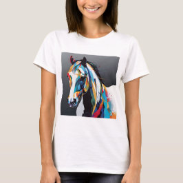 Camiseta Abstrato Equestrian Horse Mustang Pony Bronco Colt