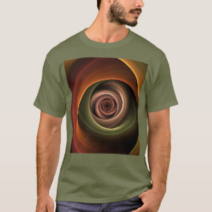 Camiseta abstrato espiral 3D Cores quentes quentes Arte Fra