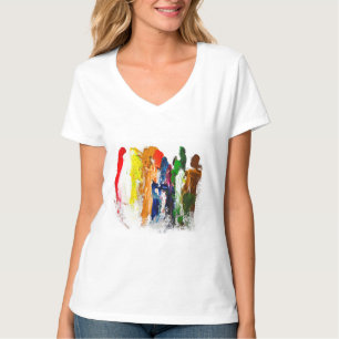 Camiseta Abstrato Expressão de figuras humanas em movimento