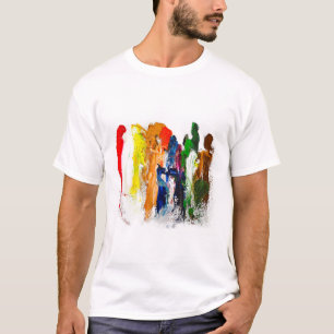 Camiseta Abstrato Expressão de figuras humanas em movimento