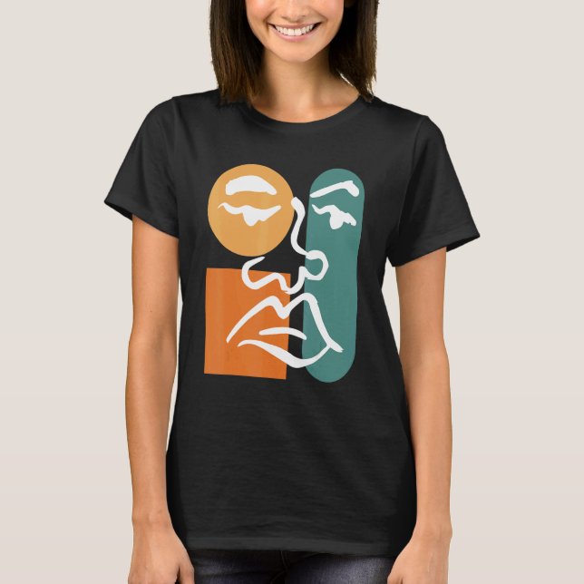 Camiseta Abstrato face a uma linha mulheres rapazes Meninos (Frente)
