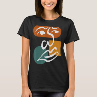Camiseta Abstrato face a uma linha mulheres rapazes Meninos