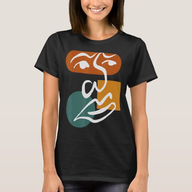 Camiseta Abstrato face a uma linha mulheres rapazes Meninos (Frente)