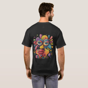 Camiseta Abstrato face Colorida Artsy Divertido Impressiona