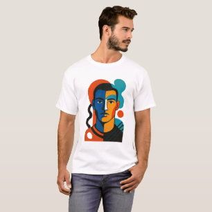 Camiseta Abstrato Face T-Shirt Teto de Gráfico de Pop Mod