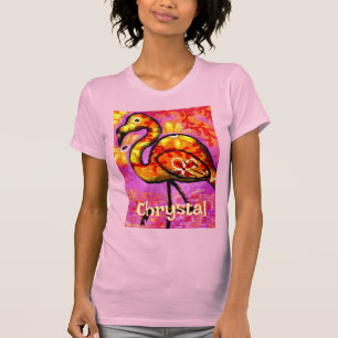 Camiseta Abstrato Flamingo Bird Personalizado