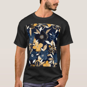 Camiseta Abstrato Florais: Padrão de Repetição de Aquarela