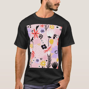 Camiseta Abstrato Floral: Creative Vintage Design.