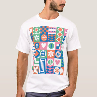 Camiseta Abstrato Floral: Scandinávia Folk Design.