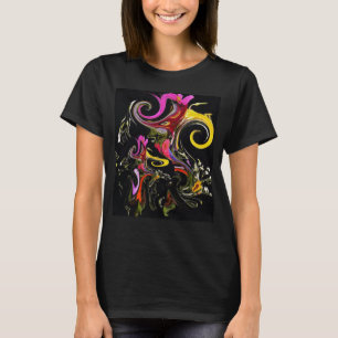 Camiseta Abstrato Flores Que Derretem Cores Psicodélicas