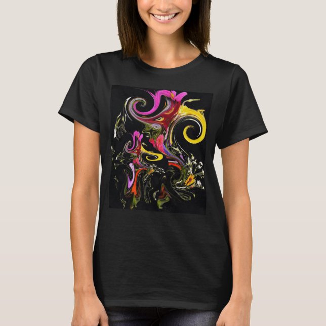 Camiseta Abstrato Flores Que Derretem Cores Psicodélicas (Frente)