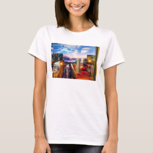 Camiseta Abstrato fotógrafo do amanhecer na cidade