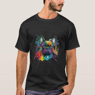 Camiseta Abstrato Francês Buldogue Art Adorável Cão Puppy P