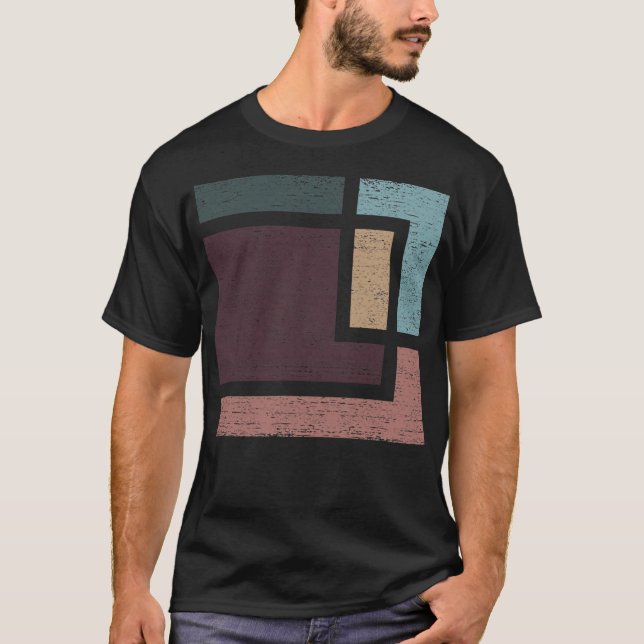 Camiseta Abstrato Geometria Com Tons Da Terra Desi Distinto (Frente)