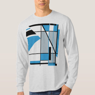 Camiseta Abstrato Geométrica Cinza MCM Preto da  Azul