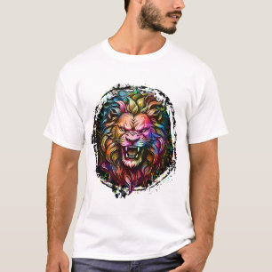 CAMISETA ABSTRATO GEOMÉTRICA COLORIDA - GUERRA DE LEIÕES MA