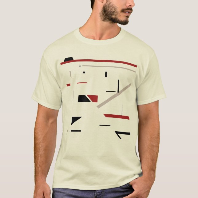 Camiseta Abstrato Geométrica de Cinza Preta Burgunta (Frente)