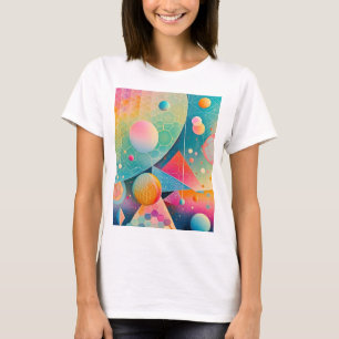 Camiseta Abstrato geométrica vibrante e branca