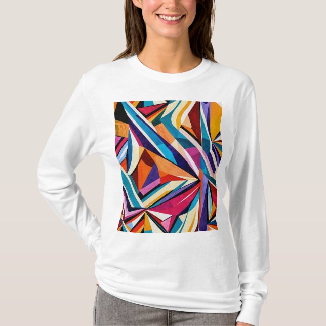 Camiseta Abstrato geométrico art 1223 - Longa manga (Frente)