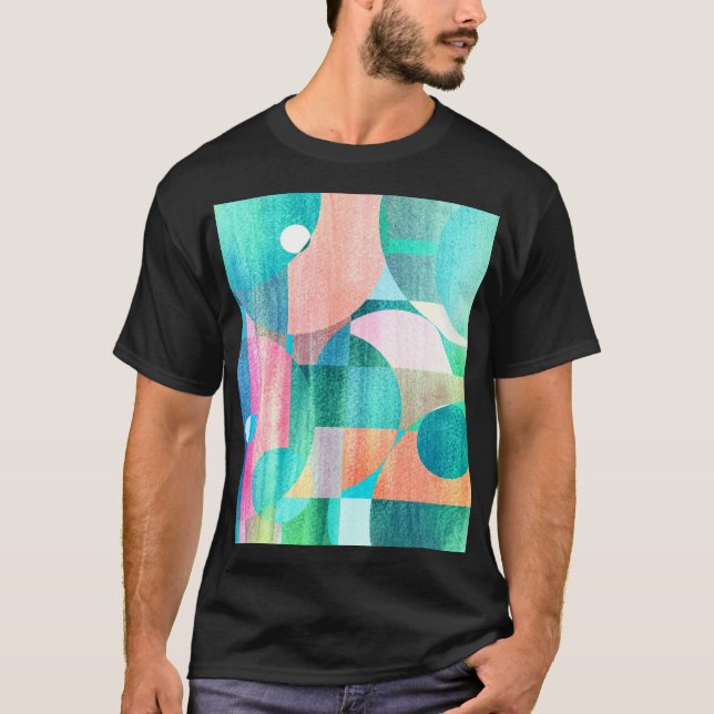 Camiseta Abstrato Geométrico Brito, Colorida (Frente)
