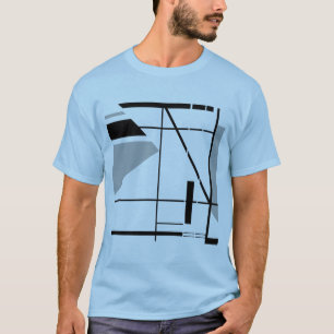 Camiseta Abstrato Geométrico Contemporâneo de Cinza Média P