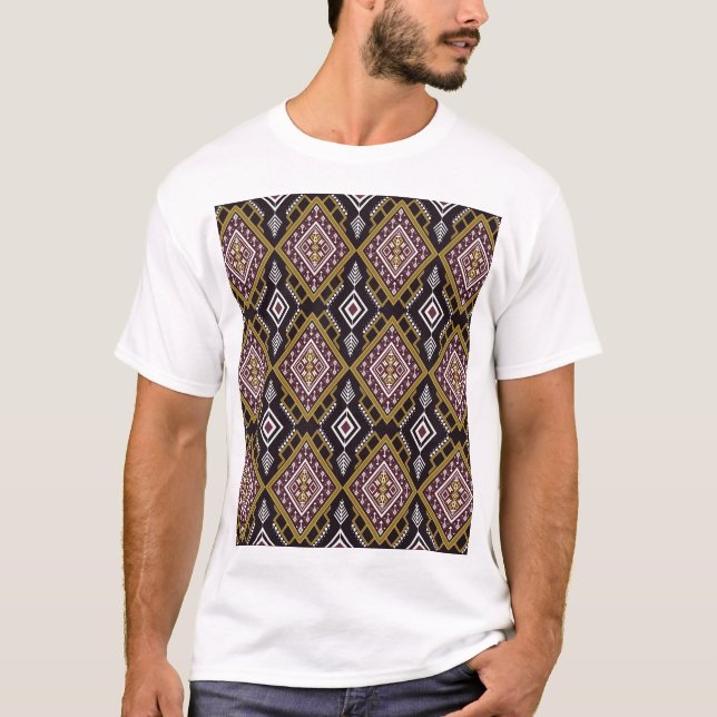 Camiseta Abstrato geométrico, design de papel de parede. (Frente)