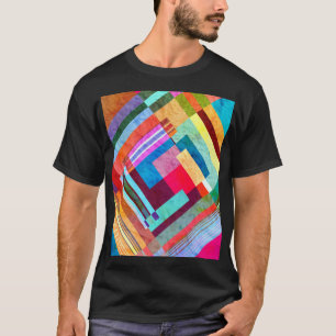 Camiseta Abstrato geométrico, fundo de cores gráficas.
