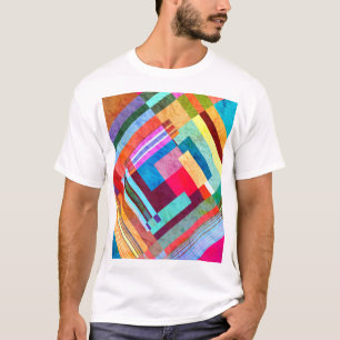 Camiseta Abstrato geométrico, fundo de cores gráficas.