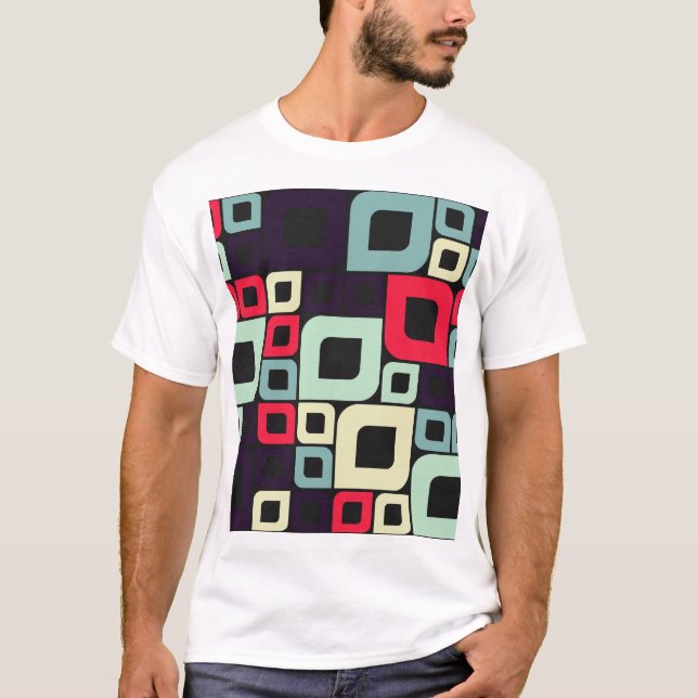 Camiseta Abstrato Geométrico, Ilustração de Arte Computacio (Frente)