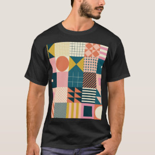 Camiseta Abstrato Geométrico Moderno: Design Colorida