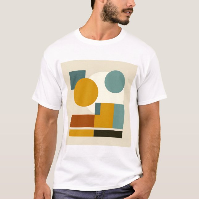 Camiseta Abstrato Geométrico O Meio século Moderno (Frente)