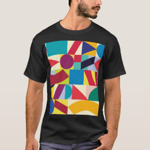 Camiseta Abstrato Geométrico: Padrão Vintage Invisível.