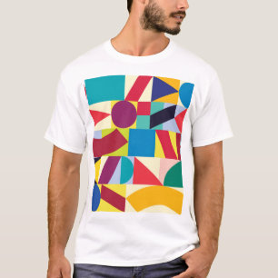 Camiseta Abstrato Geométrico: Padrão Vintage Invisível.