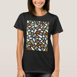 Camiseta Abstrato Geométrico preto - Cinza de café verde W