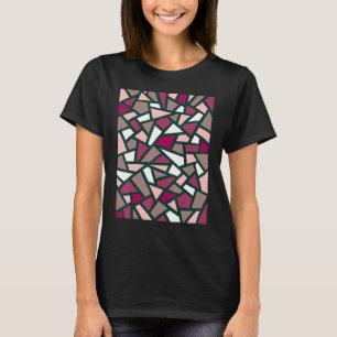 Camiseta Abstrato Geométrico Rosa cor-de-rosa preto Cor-de-